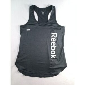 Reebok Womens Medium Racerback Tank Top Gray Athletic Workout (1650)